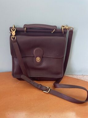 Vintage Coach Willis 9927 Brown Leather Crossbody Messenger Bag Purse